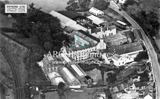Stroud, Erinoid Ltd, Lightpill Mills & MR Branch, aerial c1935