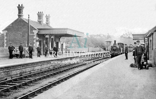 Fencote station & train c1908