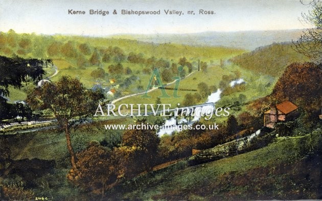 Kerne Bridge GWR railway viaduct & Bishopswood c1910