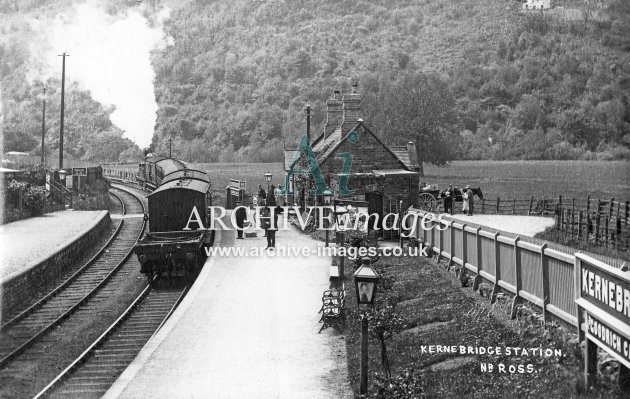 Kerne Bridge Station, Monmouth train departing c1908