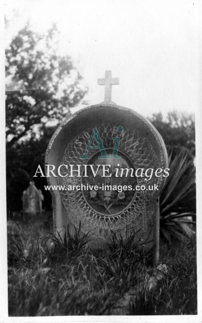 Scilly Isles 1912 St marys gravestone of drowned French sailor CMc