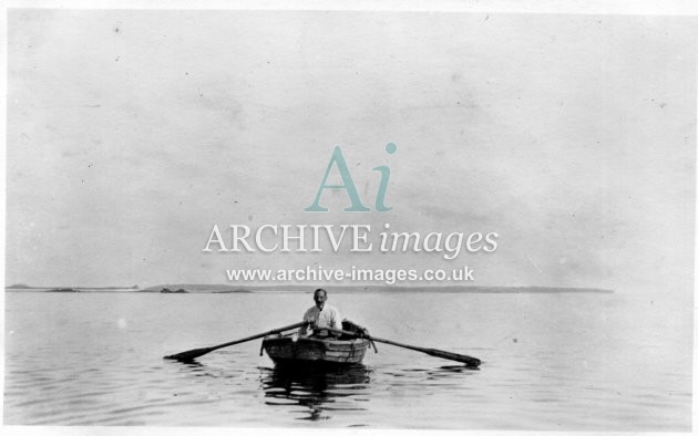 Scilly isles T CLarke in row boat 1912 CMc