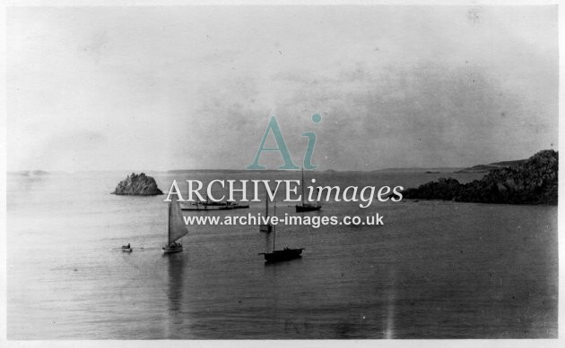 Scilly Isles Gugh and the Cow with Govenors yawl 1912 CMc