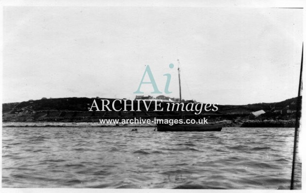 Scilly Isles 1912 Guys boat at St Marys after being out adrift CMc
