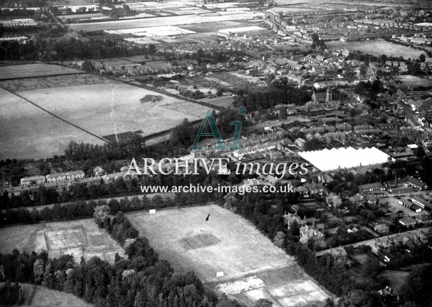 Hertfordshire Hoddesdon Cricket Field from the air 1935 CMc