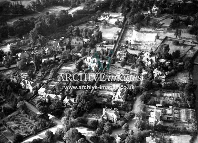 Hertfordshire Broxbourne Hoddesdon Yewlands and St Catherines estate from the air 1935 CMc