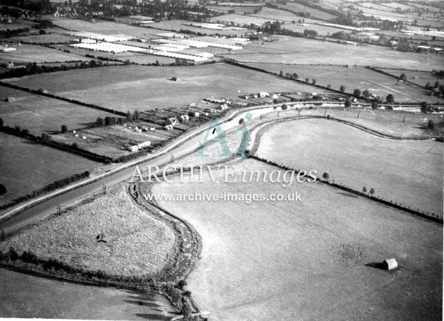 Hertfordshire Broxbourne Carthagena Estate and old river Lee bed from the air 1935 CMc