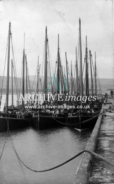 Isle of Man Port St Mary fishing boats 1906 CMc