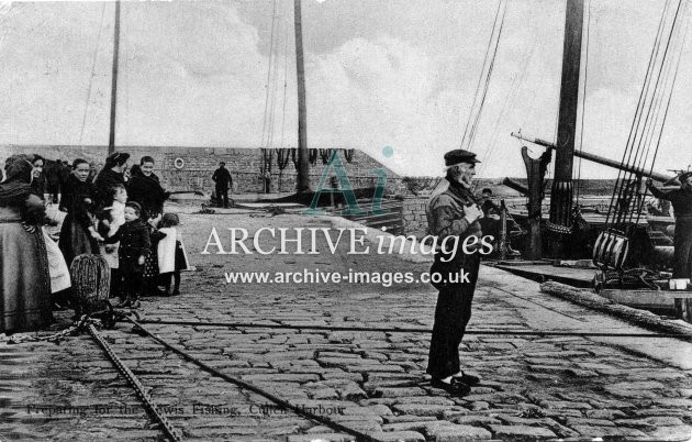 Banff Cullen preparing for Lewis fishing Herring Industry c1910 CMc