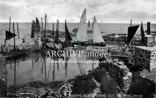 Berwickshire St Abbs head fishing boats c1905 CMc