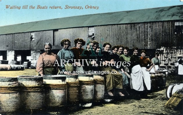 Orkney Stronsay Herring Fishing Industry fisher girls gutting Kent series c1910 CMc