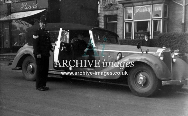 Motoring Hermann Goering Mercedes Benz 500 cabriolet with two policemen 1946 CMc