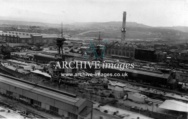 Fife Rosyth naval dockyard c1922 CMc