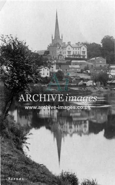 Herefordshire Ross on Wye view from river c1910 CMc