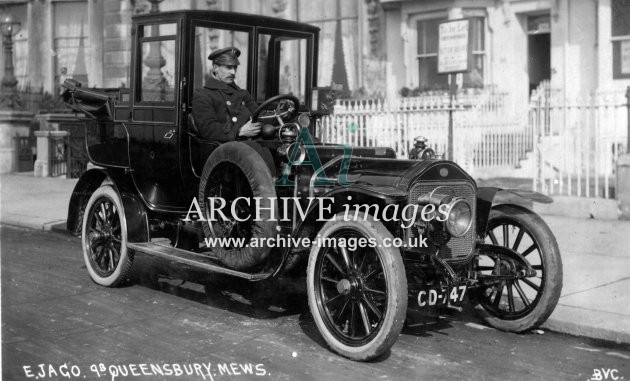 Sussex Brighton c1910 E Jago Taxi at 9b Queensbury Mews CMc