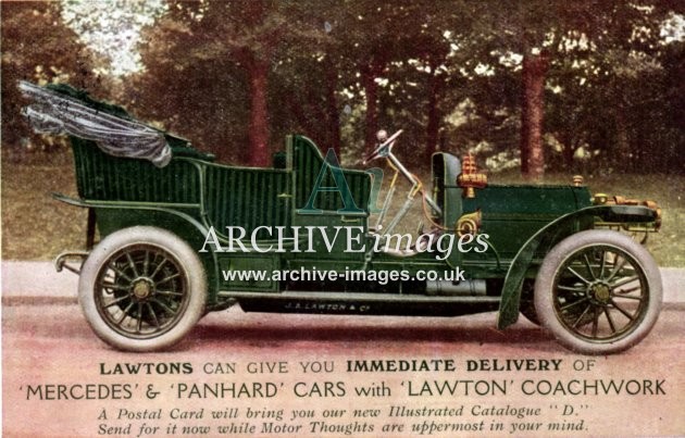 Motoring vintage Lawton Mercedes and Panhard cars c1910 CMc