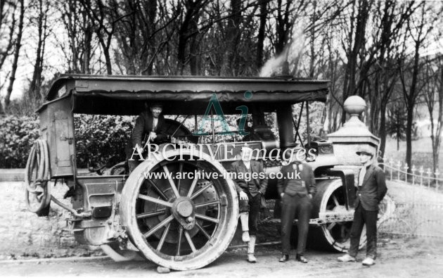 Motoring steam road roller registration TB3721 c1925 CMc 