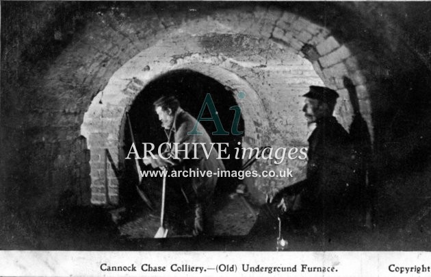 Staffordshire Mining Cannock Chase colliery old underground furnace c1905 Cmc