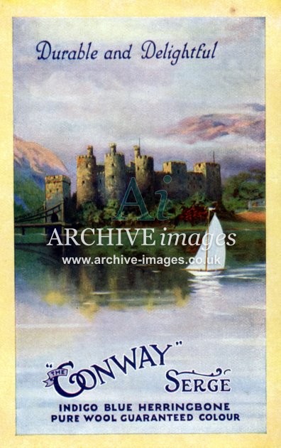 Advertising Conway serge poster advert Conwy Carnarvonshire c1920 Cmc