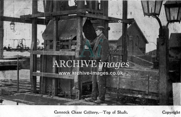 Staffordshire Mining Cannock Chase colliery  top of shaft c1905 CMc