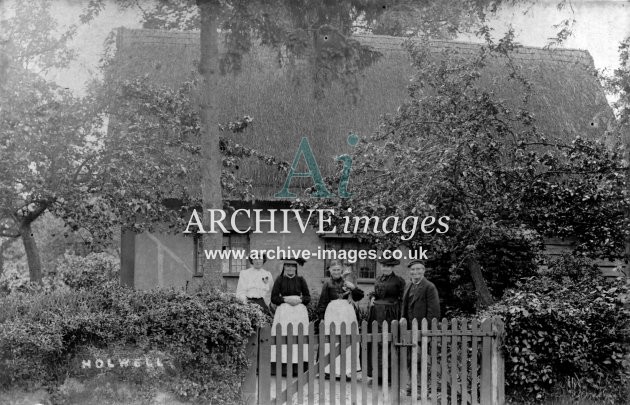 Hertfordshire Holwell thatched cottage c1910 CMc