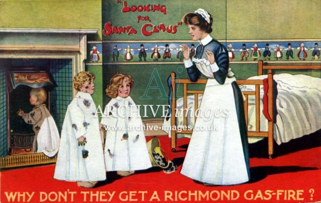 Santa Claus Advertising Richmond gas fire c1910 Cmc