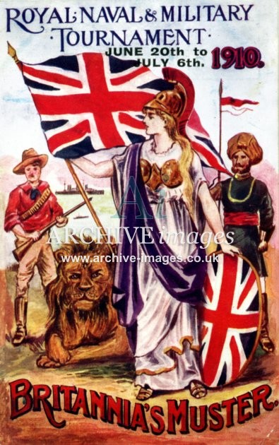 Advertising Royal Naval and Military Tournament 1910 poster advert CMc