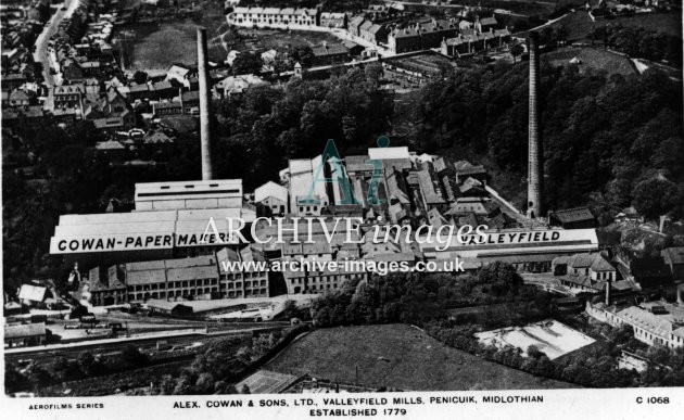 Midlothian Penicuik Valleyfield paper mills c1930 CMc