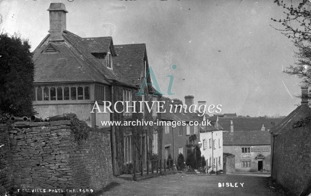 Gloucestershire Bisley Street Stroud near Chalford George Inn c1910 CMc