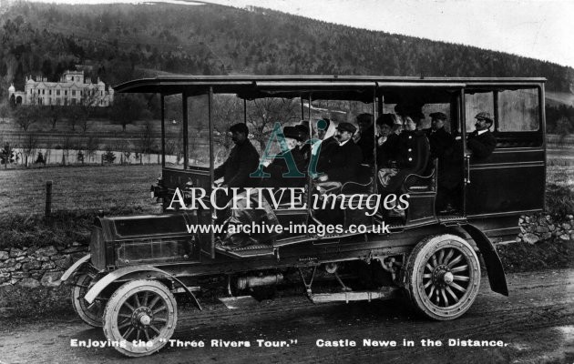 Aberdeenshire Railway Bus Great North of Scotland Railway GNSR Bus Castle Newe c1908 CMc