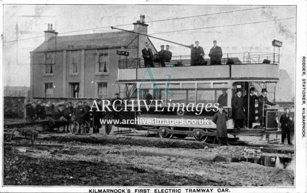 Ayrshire Tramways Kilmarnock first electric tram car c1904 CMc