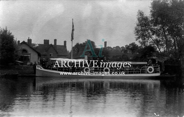 Berkshire River Thames unknown pleasure steamer on thames c1910 CMc
