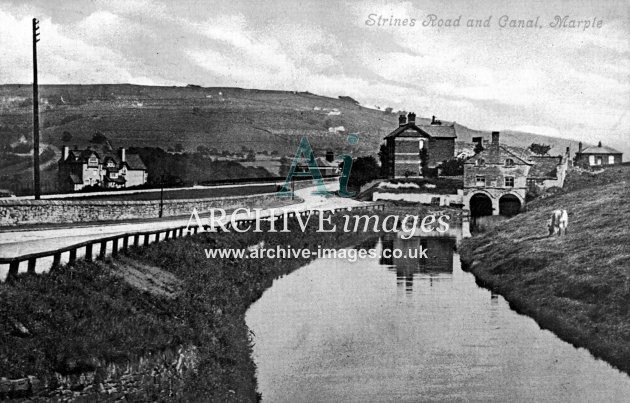 Marple, Peak Forest Canal & Strines Road c1906