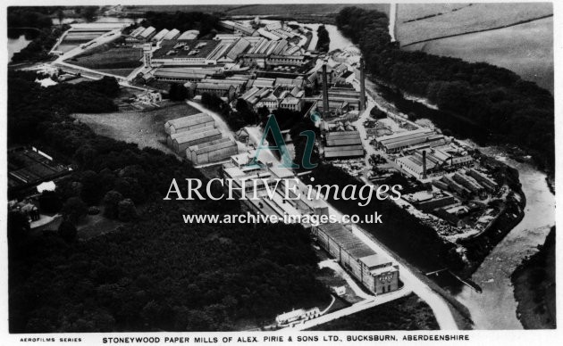 Aberdeenshire Bucksburn Stoneywood paper mills c1930 CMc