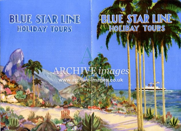 Blue Star Line holiday tours c1935 poster CMc