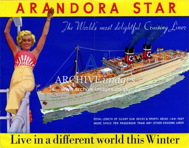 Blue Star Line SS Arandora Star 1938 cruises poster CMc