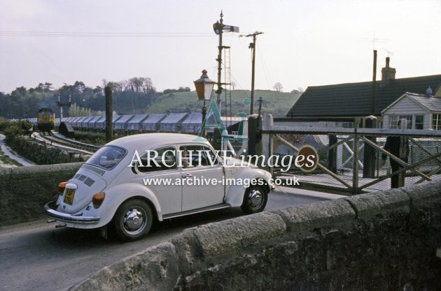 St Blazey Level Crossing, Shunting Clay Train c1972