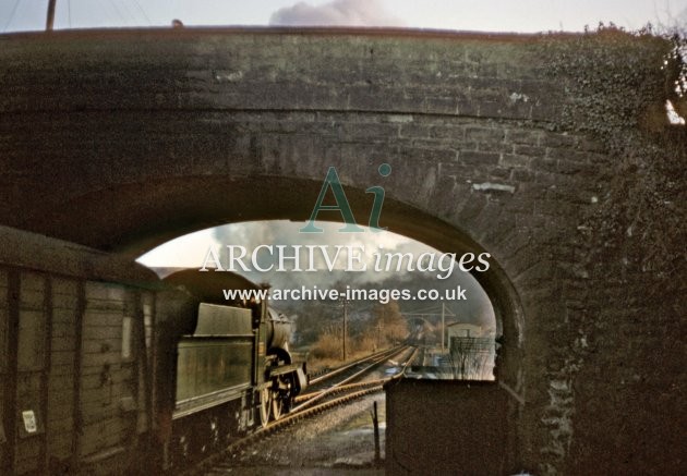 Ballingham station, goods yard, Glos train, 1959