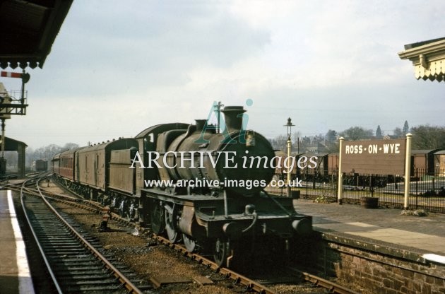 Ross on Wye station, No 6349 from Hereford 4.64