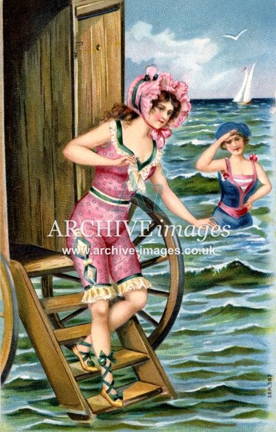 Bathing Beauties & Beach Hut c1908