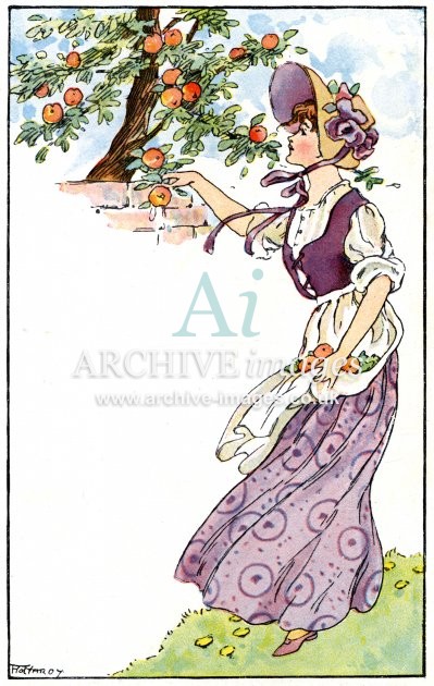 Florence Hardy, Farm Girl - Apple Picking
