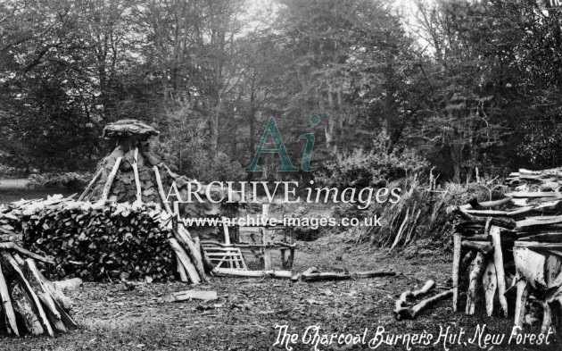 Charcoal Burning, New Forest c1912