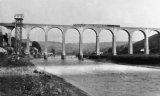 A Southern Railway train bound for Callington crosses Calstock viaduct circa 1930. The wagon lift can be seen on the left.