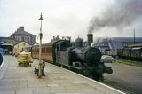 No 1438 and auto in the bay at Oswestry in October 1963