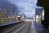 Whittington (Low Level) station in April 1967. Looking north towards Wrexham, with the Cambrian line crossing over in the background