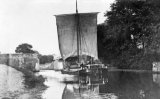 A Humber keel passes through a swing bridge on the Aire & Calder Navigation near Hull circa 1908