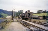 No. 9678 poses in front of the the engine shed at Moretonhampstead on 12th August 1961