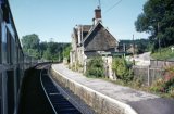 Eggesford station building from a passing train in 1972