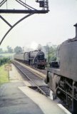 Black Five No. 44944 arriving at Cole whilst Standard tank No. 82002 waits to depart on 13th July 1962
