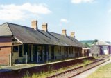 Lampeter station in June 1974. Note: Note: Photo taken with a 110 camera. The neg has deteriorated beyond use and the print is on a mottled surface photo paper, so this scan is the best we can achieve.